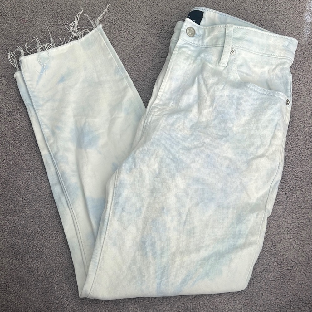 GAP Denim Slim Boyfriend High Rise Cutoff Tie Dye